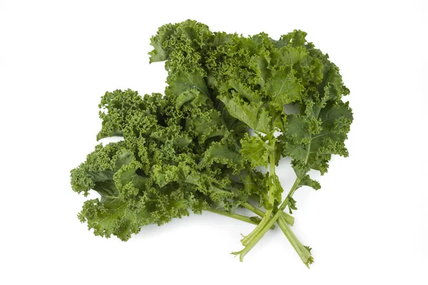 Kale Leaves White Background Isolated Clipping Path Organic Cabbage Kale — Stock Photo, Image