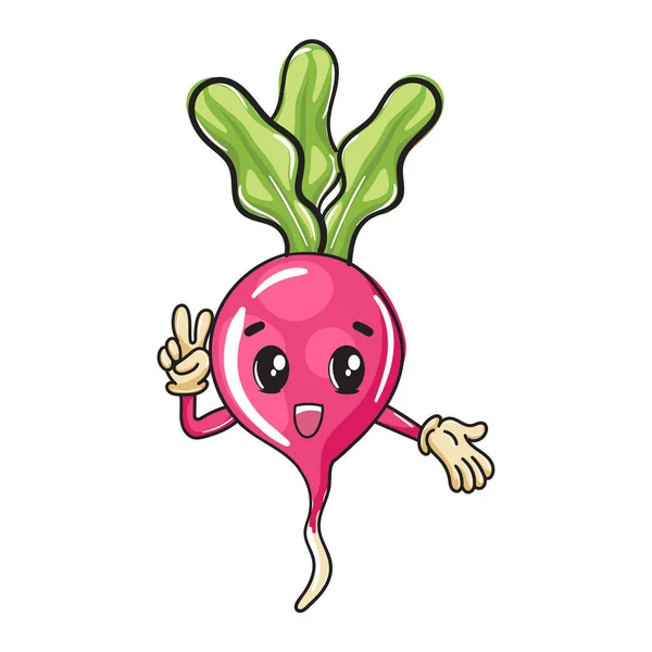 Cute Cartoon Design Happy Beetroot Vegetables Kids — Stock Vector
