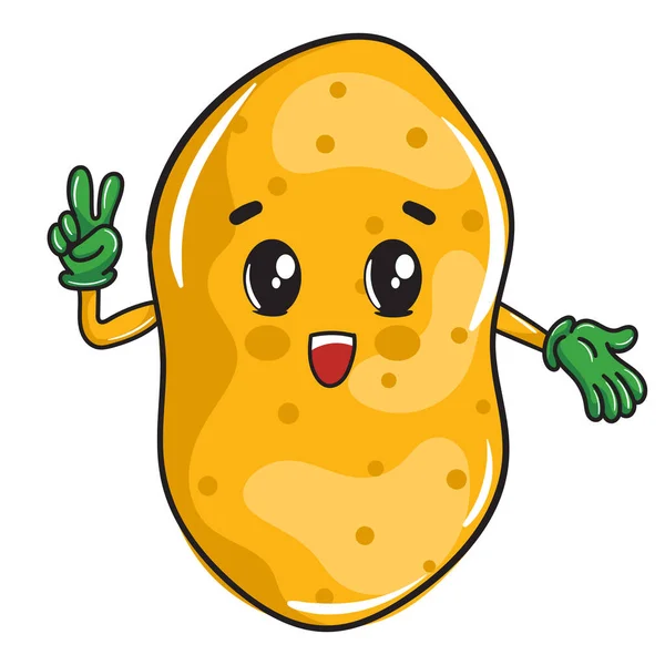 Cute Cartoon Design Happy Potato Vegetables Kids Wektor Stockowy