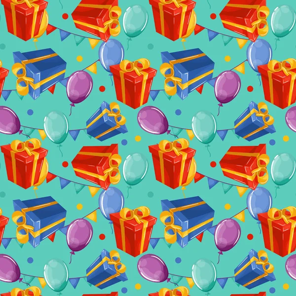 Gift Balloon Wrapping Paper Pattern Design Confetti Wektor Stockowy