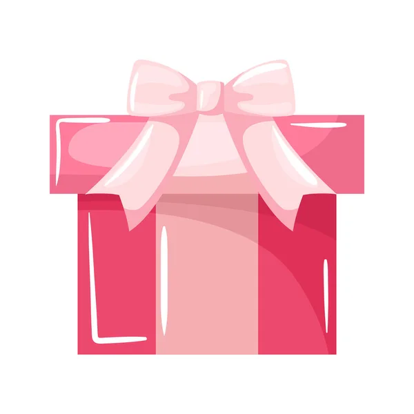 Lovely Love Gift Box Design Pink Bow — Archivo Imágenes Vectoriales
