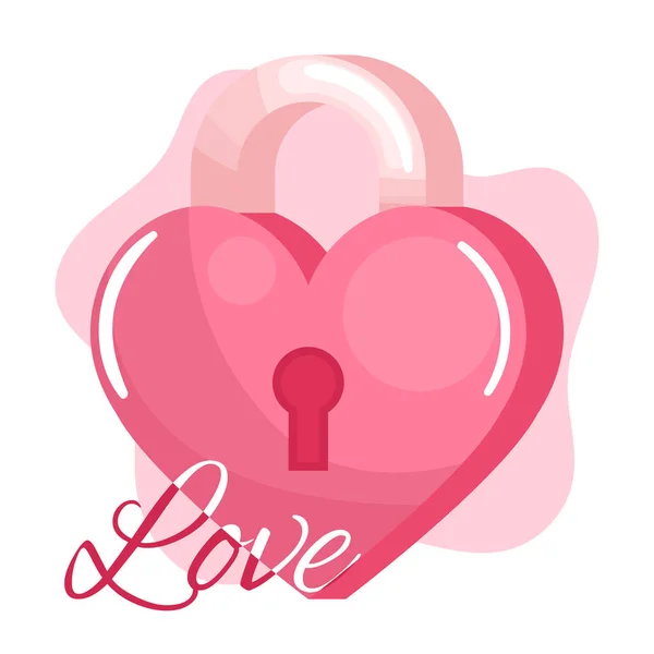 Charming Love Padlock Design Heart Shape Design Grafika Wektorowa