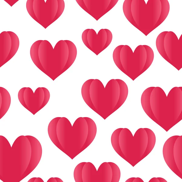 Wzór Czerwonych Serc Dzień Miłości Przyjaźni — Wektor stockowy