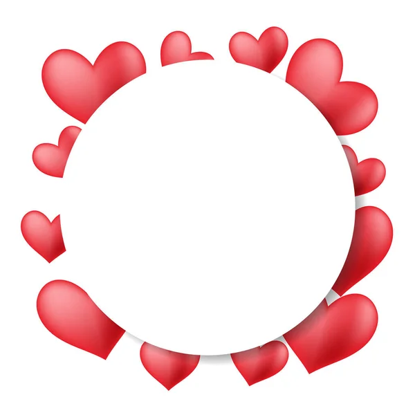 Circular Frame Write Decorated Small Red Hearts Valentines Wektory Stockowe bez tantiem