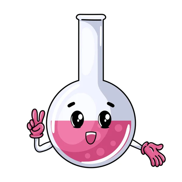 Scientific Laboratory Cartoon Volumetric Flask Design —  Vetores de Stock