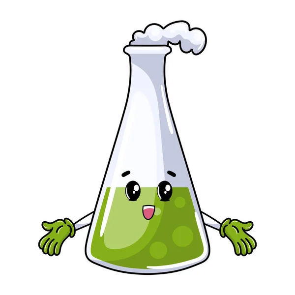 Scientist Laboratory Cartoon Erlenmeyer Flask Design Grafika Wektorowa
