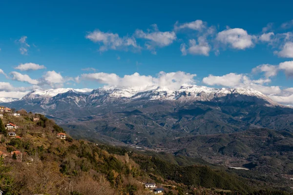 Rodavgi Dorp Een Winterdag Tzoumerka Epirus Griekenland — Stockfoto