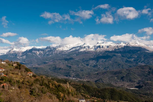 Rodavgi Village Winter Day Tzoumerka Epirus Greece — Stockfoto