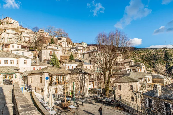 Syrrako Village Winter Day Tzoumerka Epirus Greece — Stockfoto