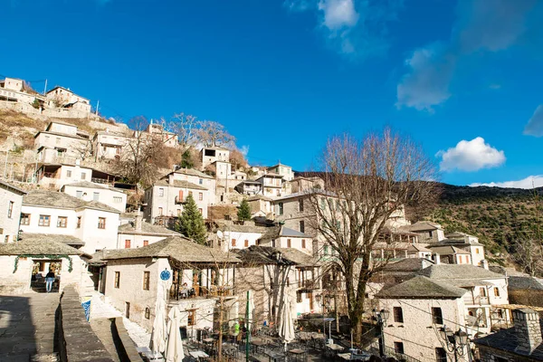 Syrrako Village Winter Day Tzoumerka Epirus Greece — Stockfoto