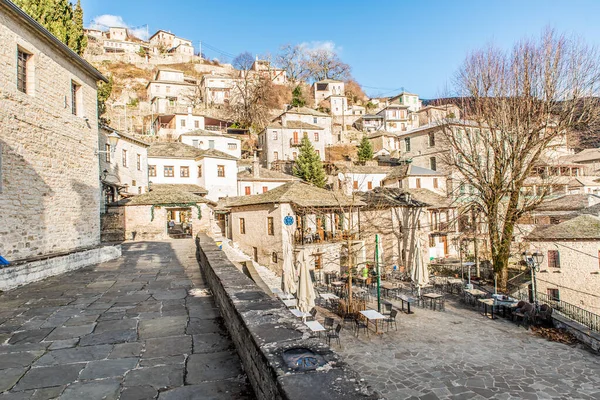 Syrrako Village Winter Day Tzoumerka Epirus Greece — Stockfoto