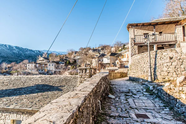 Kallarites Village Tzoumerka Epirus Sunny Winter Day — Stockfoto