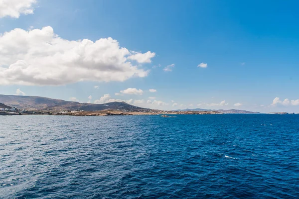 Paros Island View Panorama Ship Beautiful Colorful Day Cyclades Aegean — 图库照片