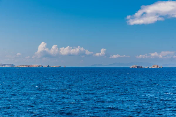 Paros Island View Panorama Ship Beautiful Colorful Day Cyclades Aegean — Stock Photo, Image