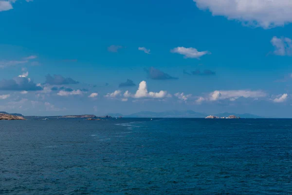 Paros Island View Panorama Ship Beautiful Colorful Day Cyclades Aegean — 图库照片