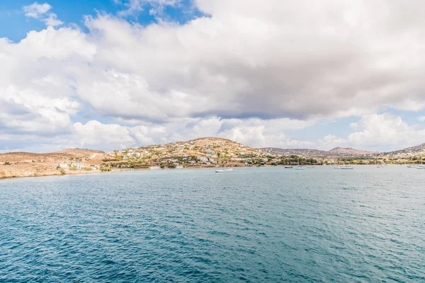 Paros Island View Panorama Ship Beautiful Colorful Day Cyclades Aegean — 图库照片