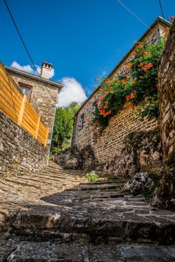View at the Papingo village, on a summer day, Ioannina, Greece