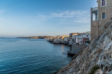 Vaporia neighbour of Ermoupoli Syros on a beautiful sunny day, Cyclades, Aegean, Greece 