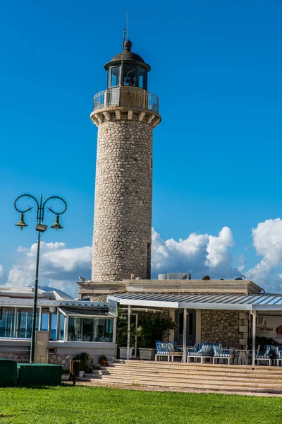 Leuchtturm Der Stadt Patras Einem Schönen Tag Sehr Farbenfroh Achaia — Stockfoto