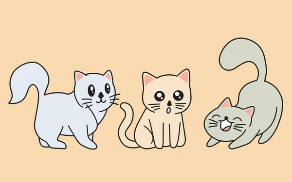 Conjunto De Gato De Desenho Animado Preto E Branco. Coleção De Gatos  Bonitos Em Estilo Diferente, Animais De Bebê Adoráveis Para Seus Projetos  De Design. Royalty Free SVG, Cliparts, Vetores, e Ilustrações