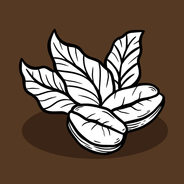 Branch Coffee Beans Leaf Hand Drawn Shop Cafe Restaurants Illustration — Stockový vektor