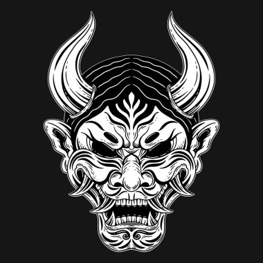 Kara Sanat Canavarı Oni Maskeli Dövmeli El Yumurtadan Çıkma Biçimi