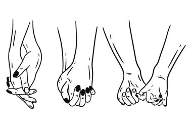 HEarth Düz Çizgili Kadın El Sevgisi Hareketi Resim Çizimi