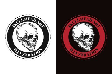 Koyu Çizgili Kafatası Kemik Başı Taslak Dış Hatlar Mistik Sembol Dövme Ticaret Tişörtü Eski Tişört