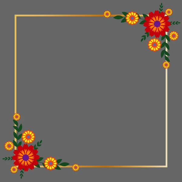 Flower Frame Vector Separa Archivo Zip Como Archivo Jpeg Alta — Archivo Imágenes Vectoriales