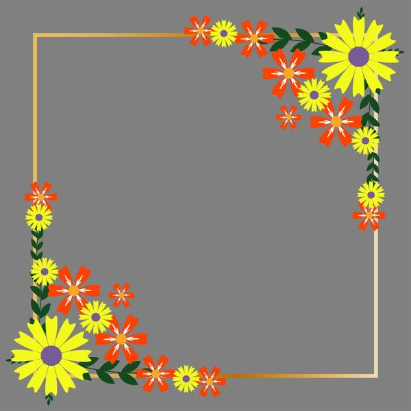 Flower Frame Vector Separa Archivo Zip Como Archivo Jpeg Alta — Archivo Imágenes Vectoriales