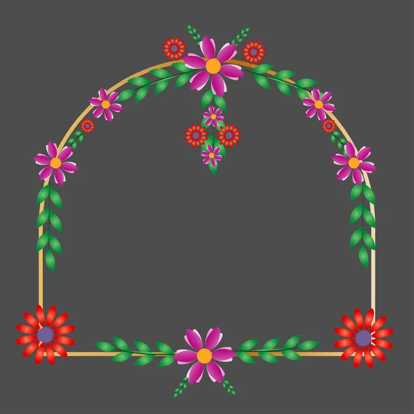 Flowers Frame Vector Est Séparé Dans Fichier Zip Tant Que — Image vectorielle