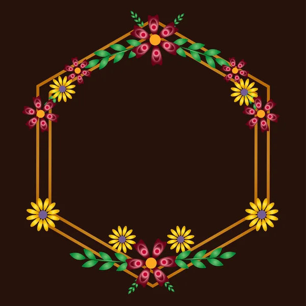 Flowers Frame Vector Está Separado Archivo Zip Como Archivo Jpeg — Archivo Imágenes Vectoriales