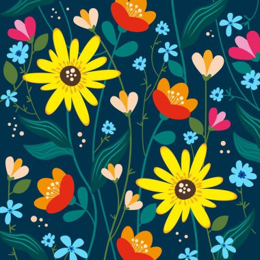 Cute, elegant floral pattern. Seamless pattern, texture. Illustration