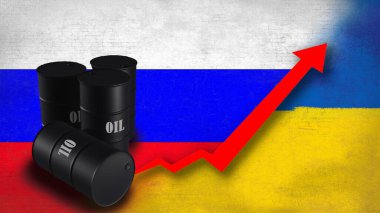 Rusya ile Ukrayna arasındaki gerginlikler küresel petrol fiyatları, petrol depolama varili 3D, Rus petrolü ve Ukrayna petrolünde sürekli bir artışa yol açtı.