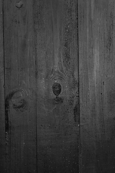 Old Planks Damaged Worms Shown Close Doors Painted Black Planks — Stock Photo, Image