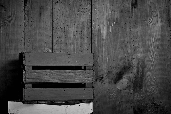 Tablones Viejos Dañados Por Gusanos Mostrados Cerca Puertas Pintadas Negro — Foto de Stock