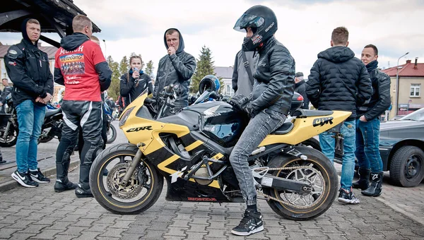 Zwole Mazowieckie Polska Polska 2022 Parkování Motocyklů Automobilů Skupina Prezentovat — Stock fotografie