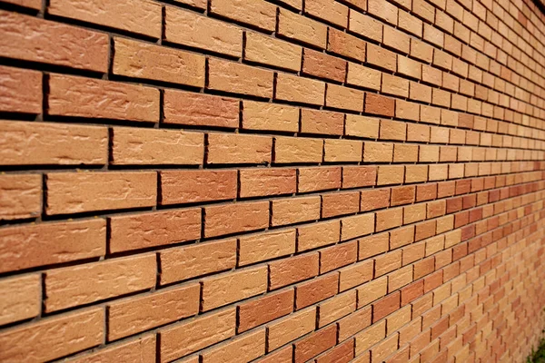 Yeni tuğla duvar, kırmızı, yakın plan, eğimli duvar, yeni tuğla, duvar