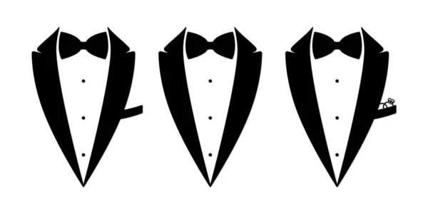 Tuxedo Bow Tie Tux Groom Suit Весільна Вечірка — стоковий вектор