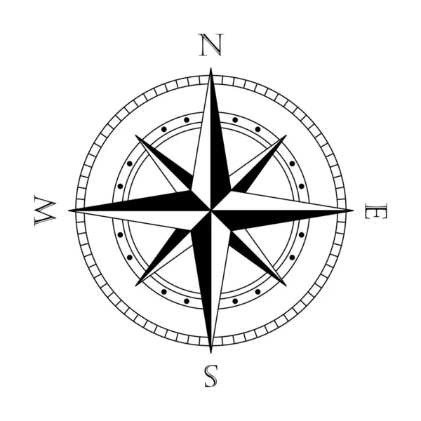 Kompas Żeglarski Rósł Wiatrów Nawigacji Morskiej — Wektor stockowy