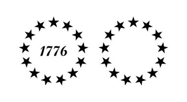 13 YıIdız 1776 Vatanseverlik Günü. Amerika Birleşik Devletleri 'nde 13 yıldız.