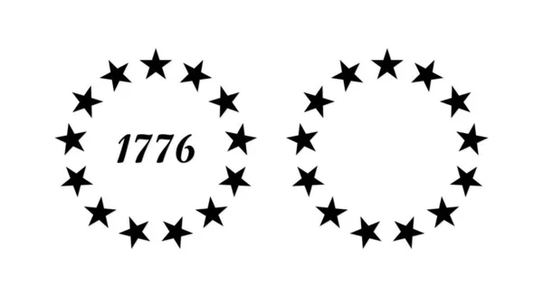 Stjärnor 1776 Självständighetsdagen Patriotiska Unionen Stjärnor Cirkel Amerikas Förenta Stater — Stock vektor