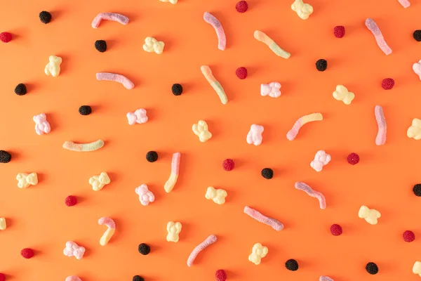 Halloween Trick Oder Bonbon Orange Muster Minimal Kreatives Happy Holiday — Stockfoto