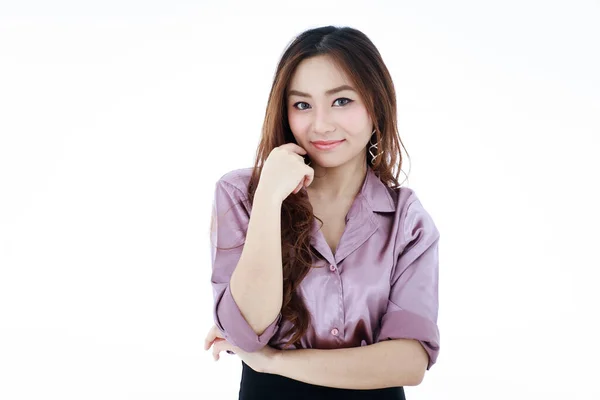 Portrait Beautiful Woman Business Persona Friendliness Self Confidence Wearing Stylish — Stok Foto