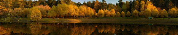 Levendige Kleuren Van Oktober Prachtige Herfst Landschap Breed Schilderachtig Panoramisch — Stockfoto