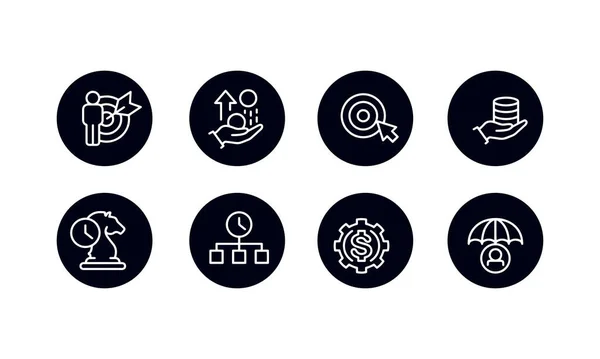 Finance Management Icons Set Vector Design — Stock Vector