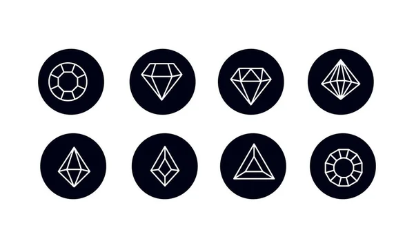 Gemstones Icons Set Vector Design — Stock Vector