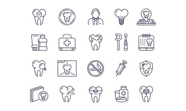  Diş Hattının Simgesi vektör tasarımı 