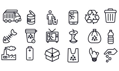 Çöp Satırı Simgesi vektör tasarımı 