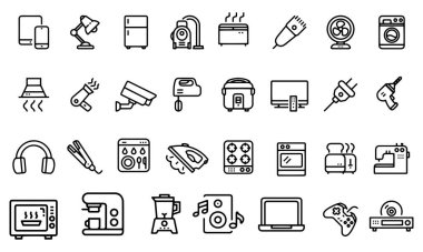 Ev Eşyaları Satırı Simgesi vektör tasarımı 